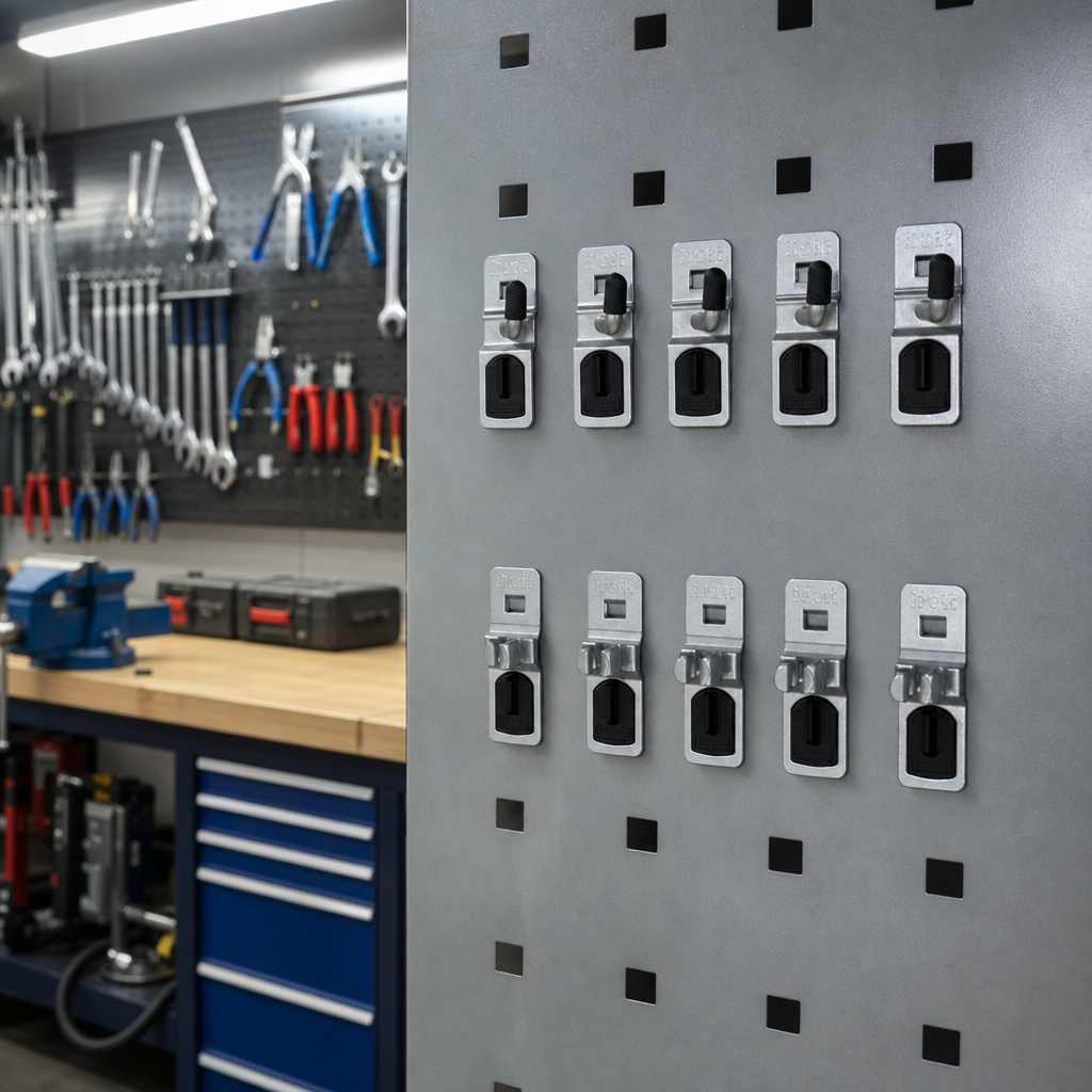 Perforated Panel Hook Kit for Tool Storage with 10 Hooks