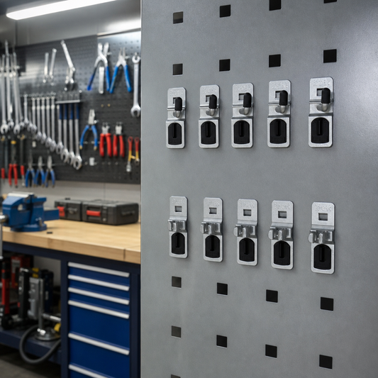 Perforated Panel Hook Kit for Tool Storage with 10 Hooks