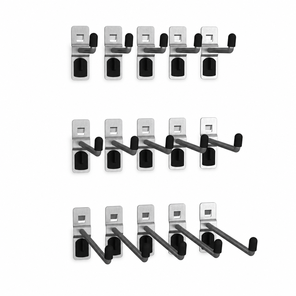 Perforated Panel Hook Kit for Tool Storage with 15 Hooks