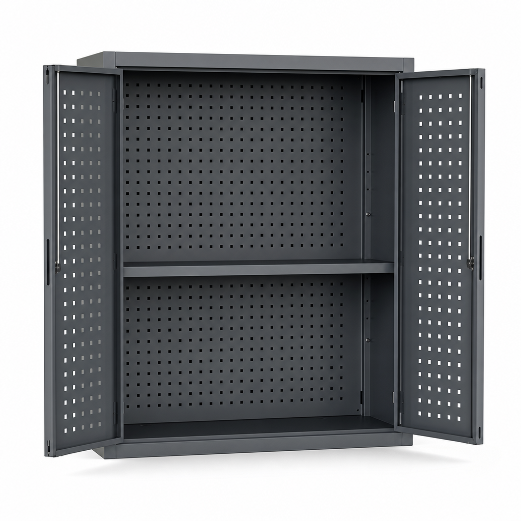 Perforated Steel Wall Cupboard with Shelf 1000x1050x325mm