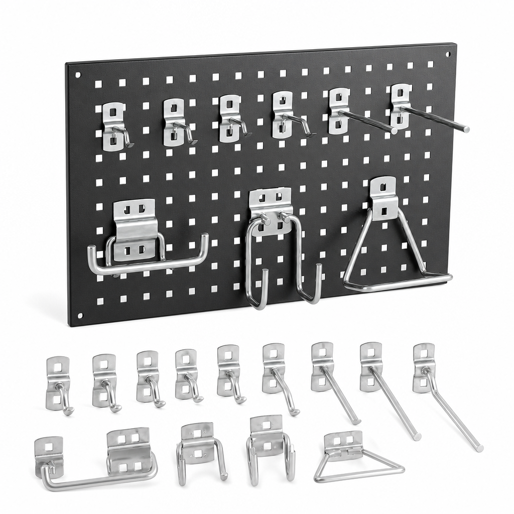 Perforated Tool Panel Hook Kit with 11 Hooks