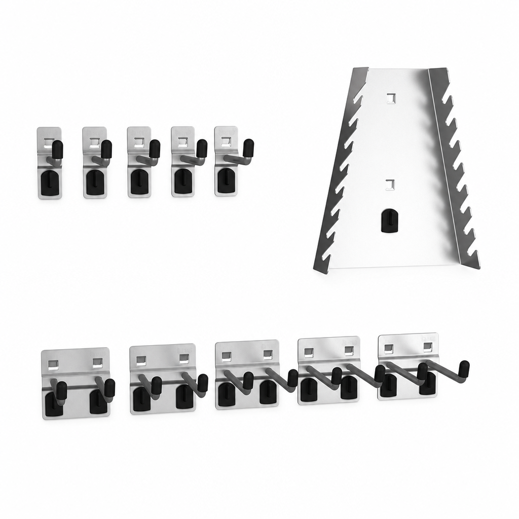 Perforated Tool Panel Hook Kit with 11 Hooks