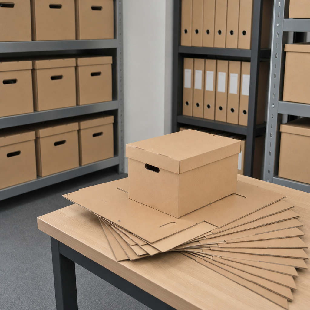 Plain Cardboard Document Storage Boxes