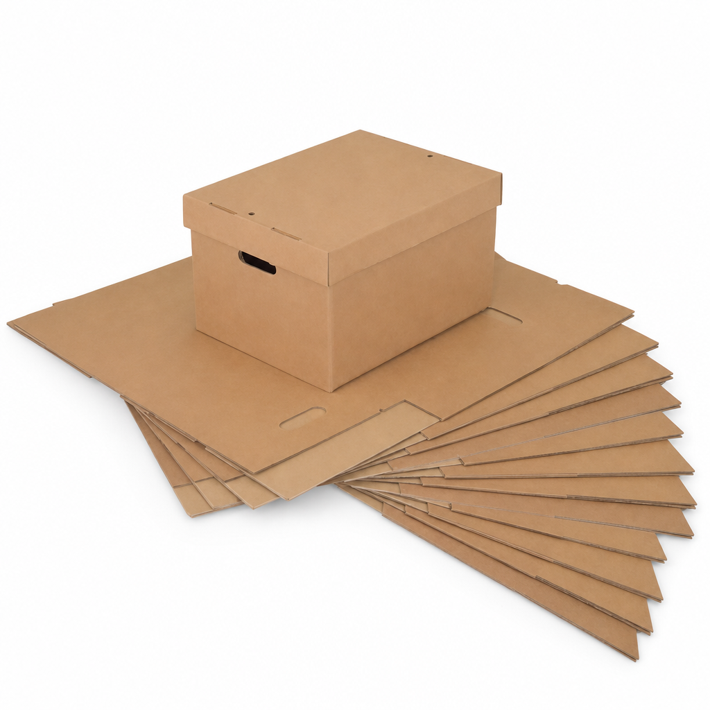 Plain Cardboard Document Storage Boxes