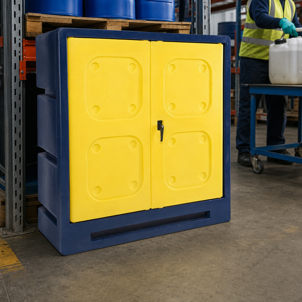Plastic COSHH Storage Cabinet with Spill Containment