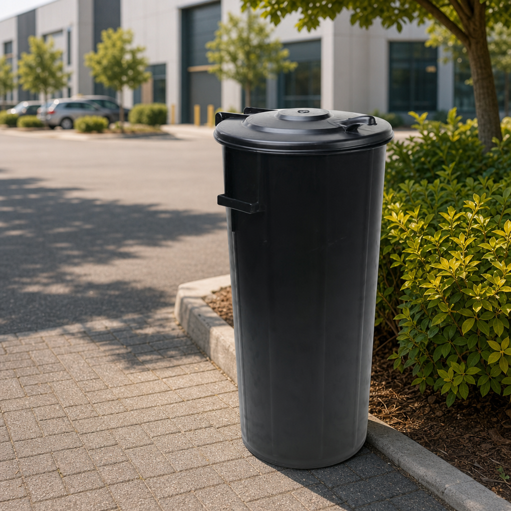 Plastic Outdoor Waste Bin With Hinged Lid 60–100L