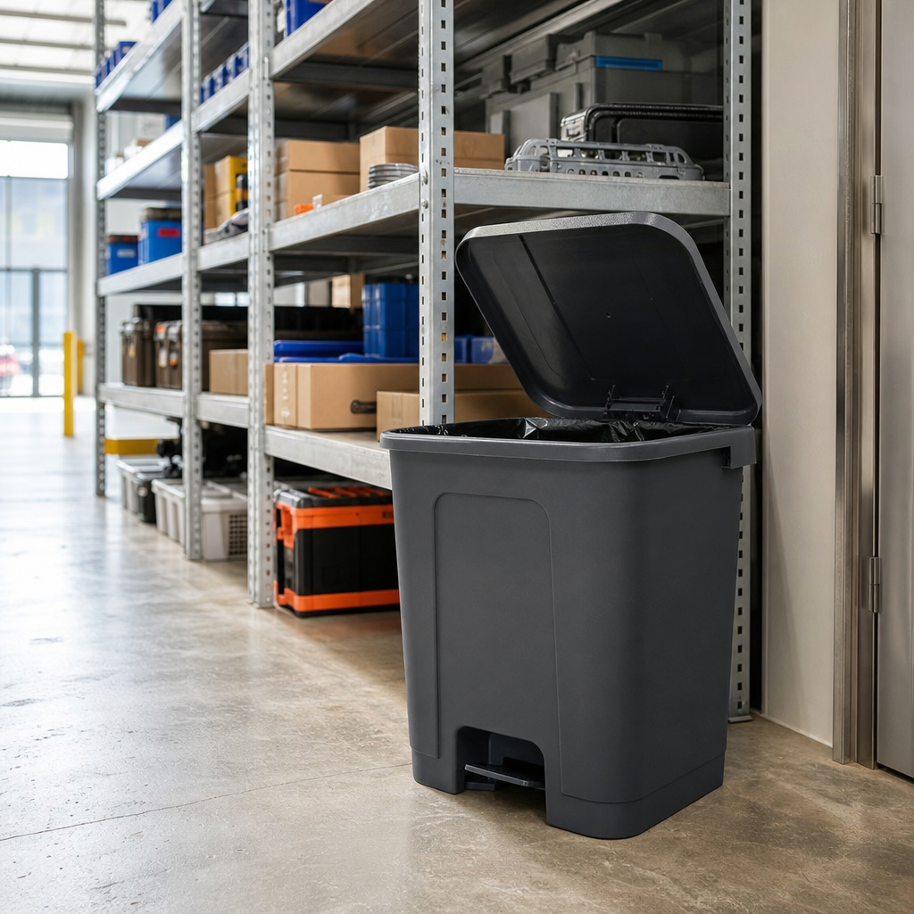 Plastic Outdoor Waste Bin With Hinged Lid 60–100L