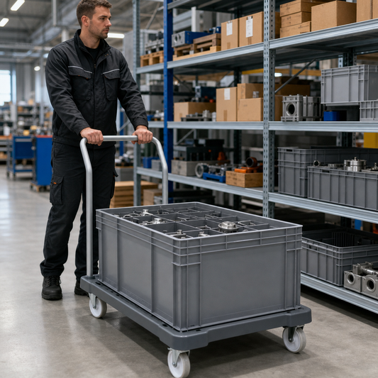 Plastic Rolling Cart for Euro Containers 250kg Capacity