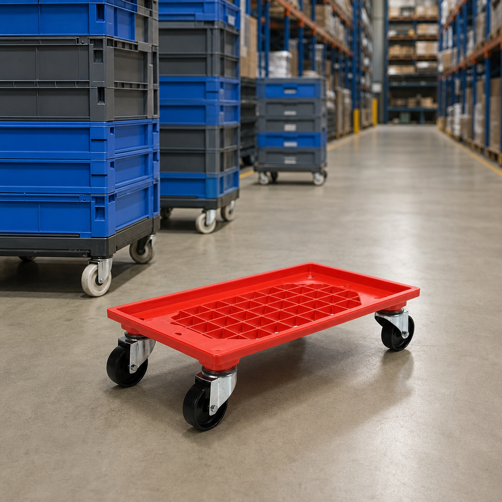 Plastic Rolling Cart for Euro Containers 250kg Capacity