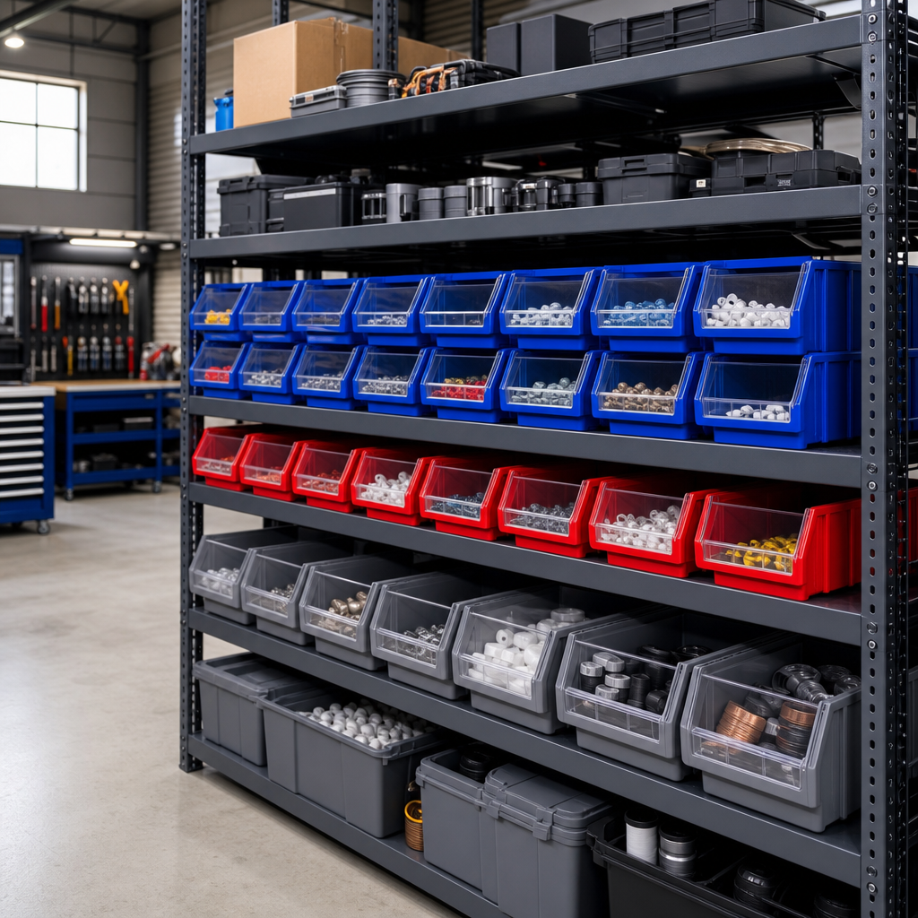 Plastic Storage Bins with Front Panels