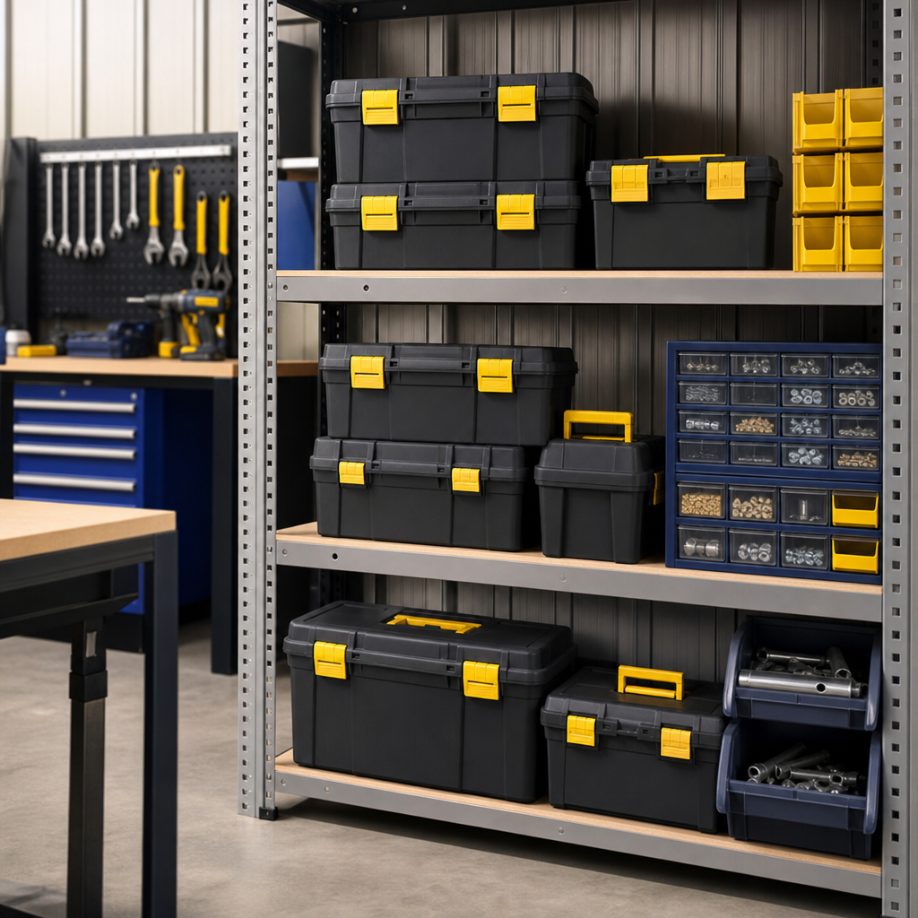 Plastic Tool Boxes with Snap Locks and Inner Tray