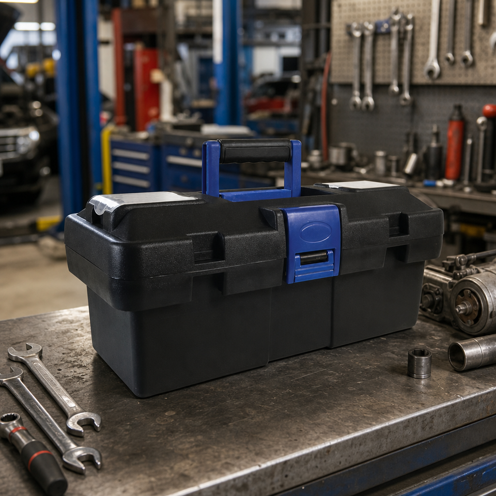 Plastic Tool Boxes with Snap Locks and Inner Tray