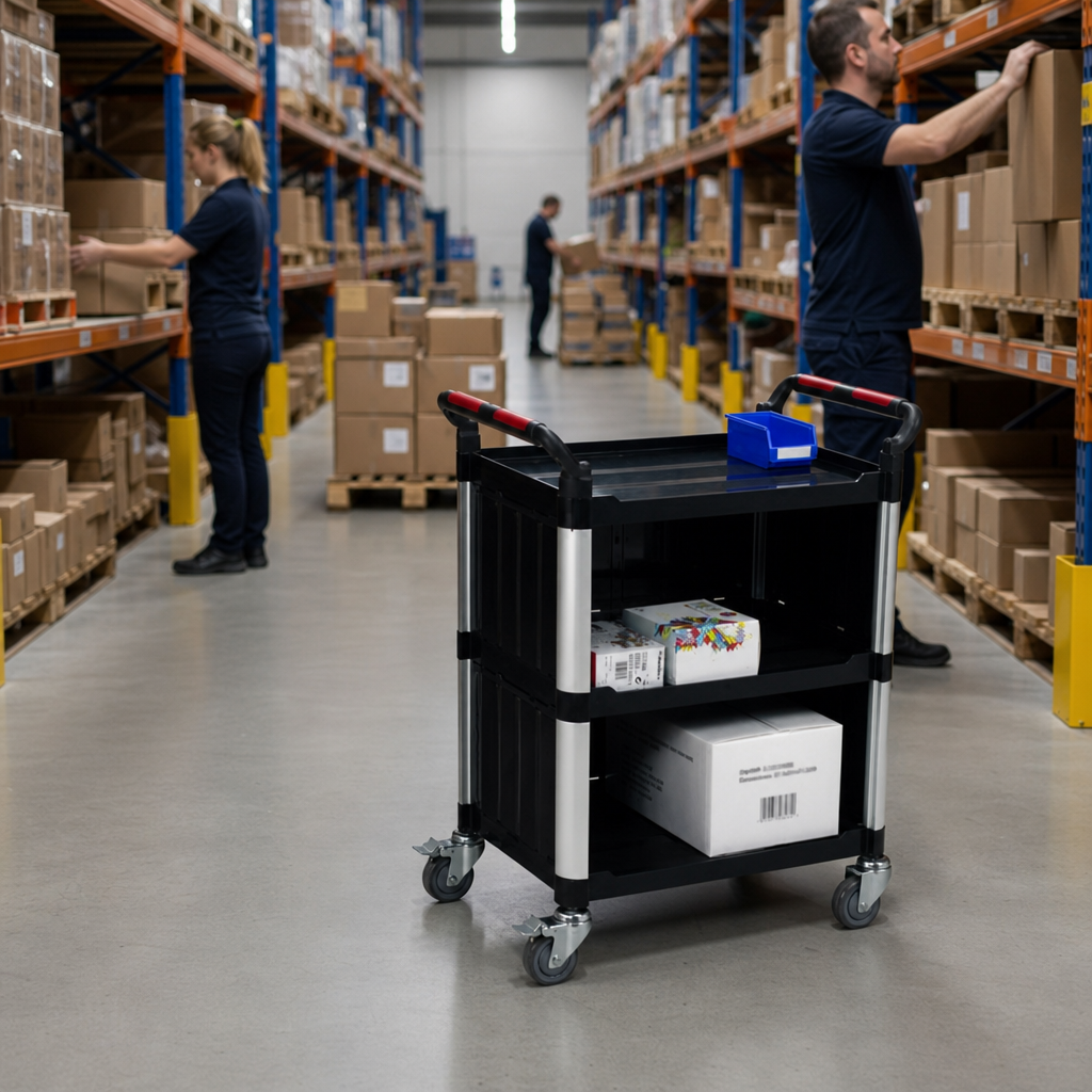 Plastic Utility Trolley with Closed Sides 150kg Capacity