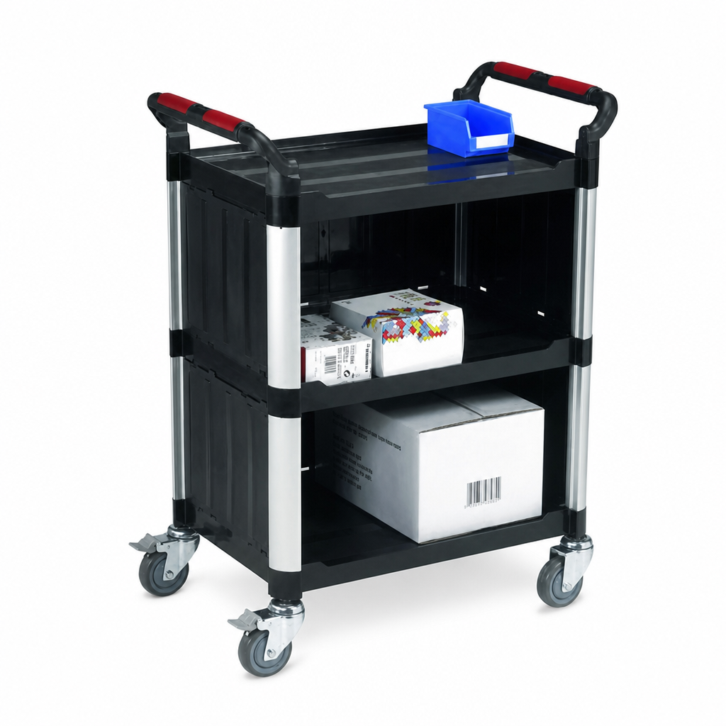 Plastic Utility Trolley with Closed Sides 150kg Capacity