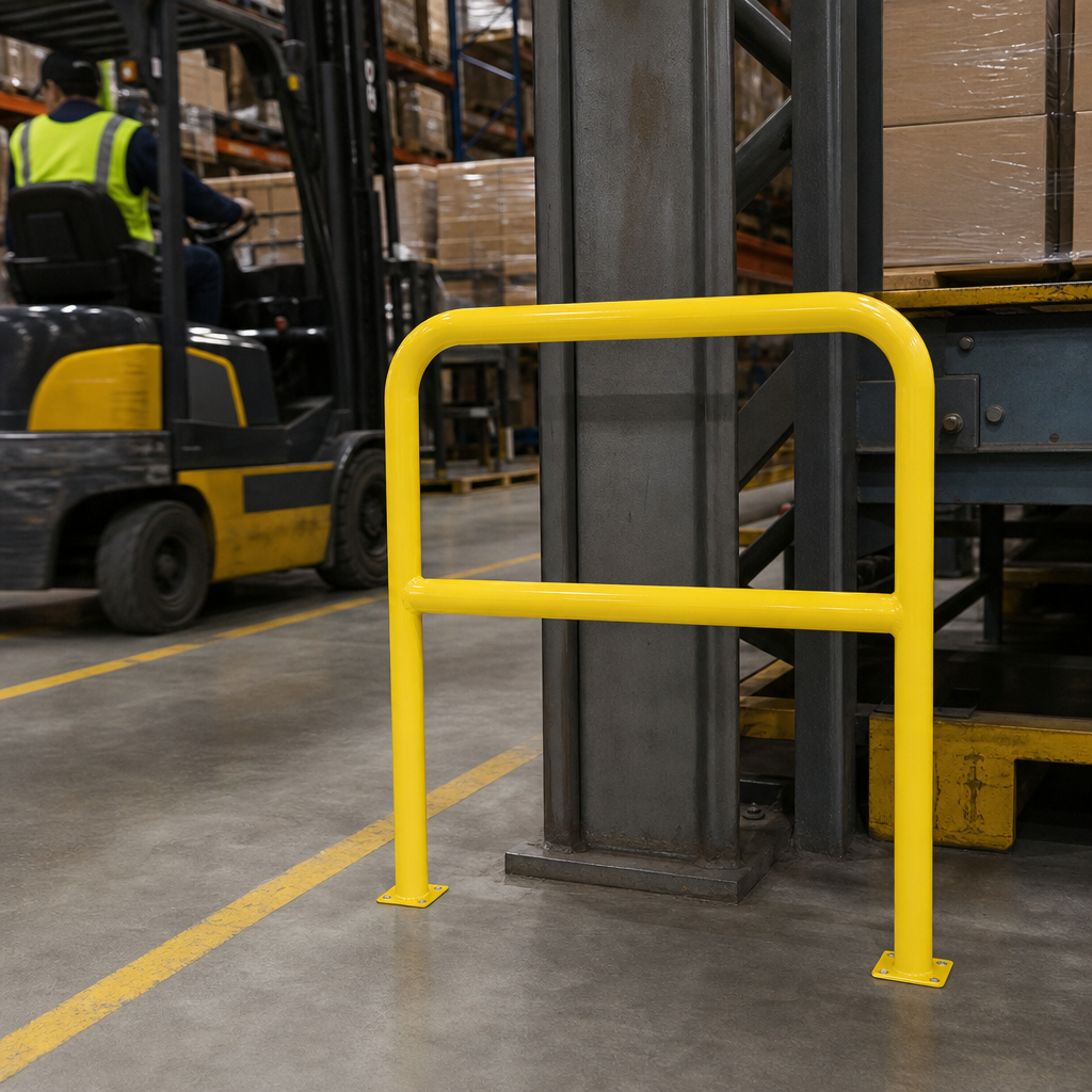 Plate-Mounted Steel Safety Barrier, 59 mm Diameter
