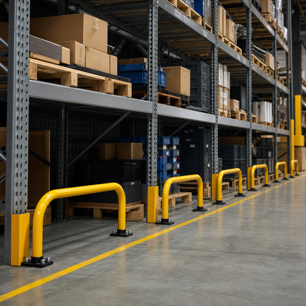 Plate Mounted Traffic Hoop Barriers, 38mm Diameter