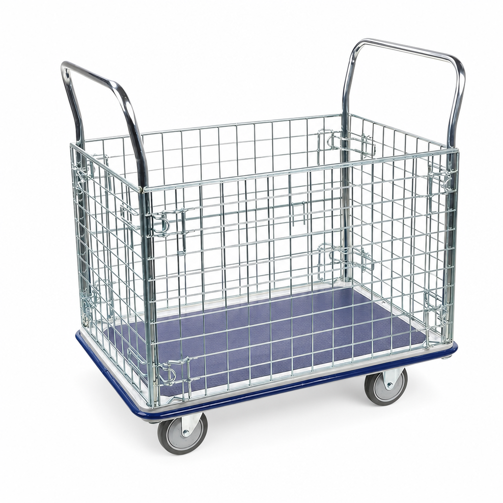 Platform Truck with 4 Removable Mesh Sides 300kg Load