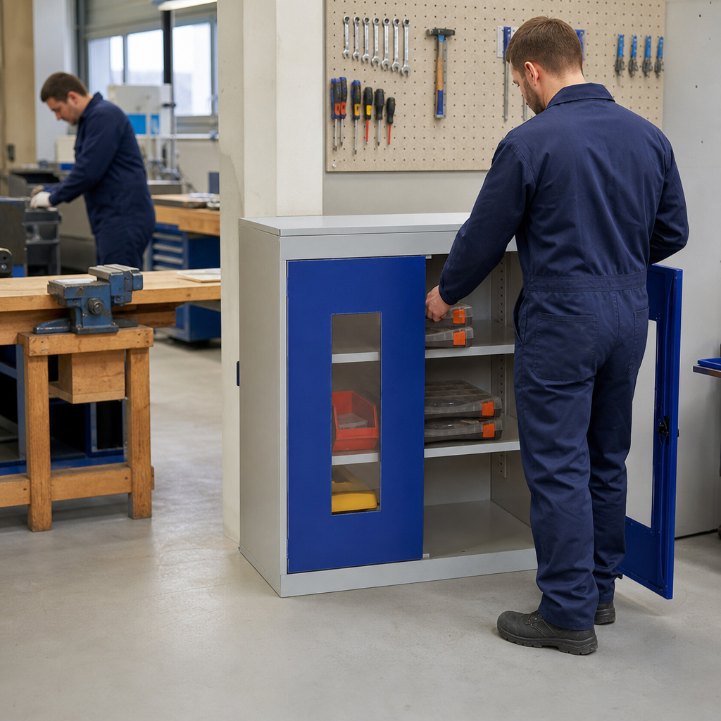 Polycarbonate Vision Door Industrial Storage Cabinet 984x915x505mm