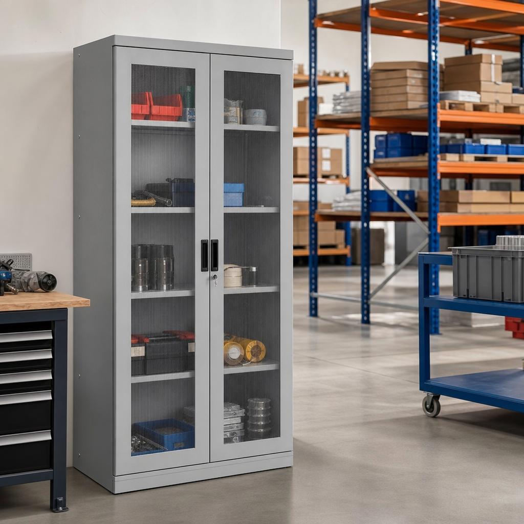 Polycarbonate Vision Door Industrial Storage Cabinet 984x915x505mm