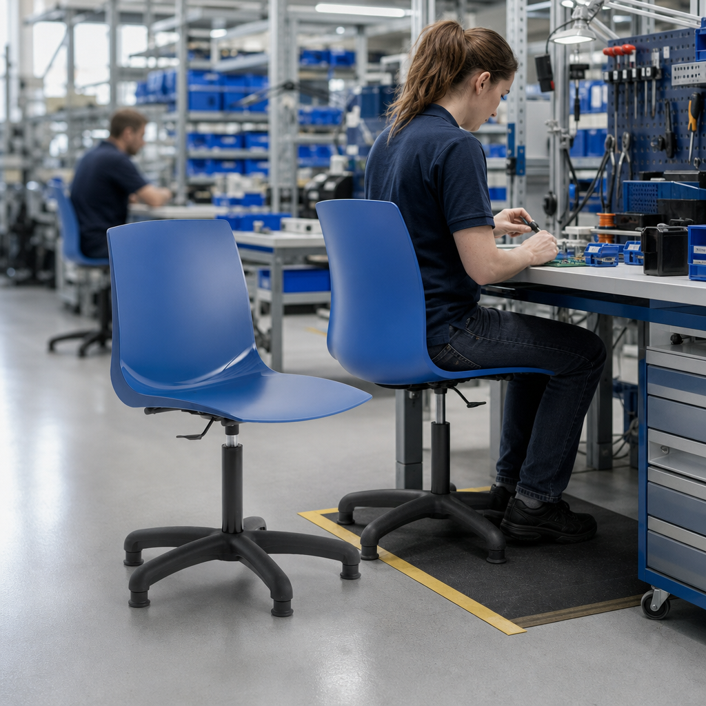 Polypropylene Swivel Draughtsman Chair with Height Adjustment