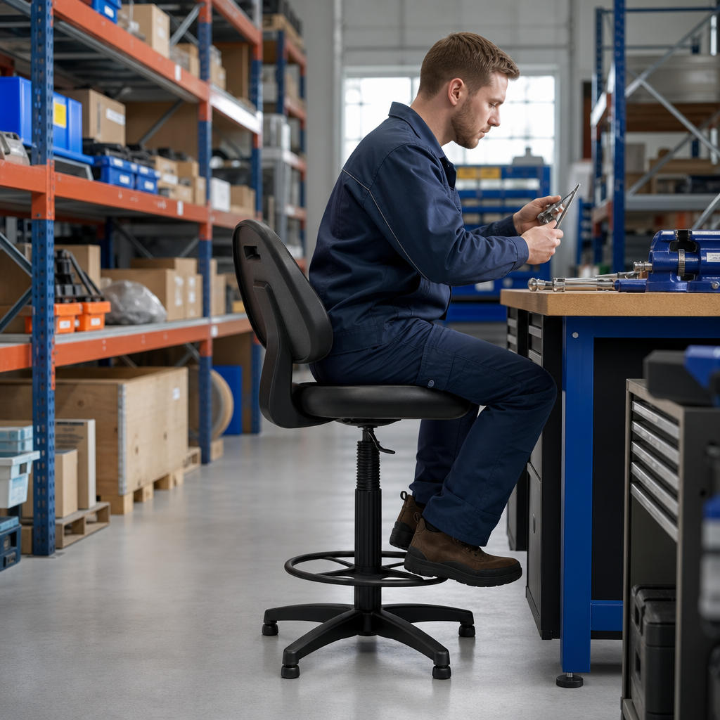 Polypropylene Swivel Draughtsman Chair with Height Adjustment