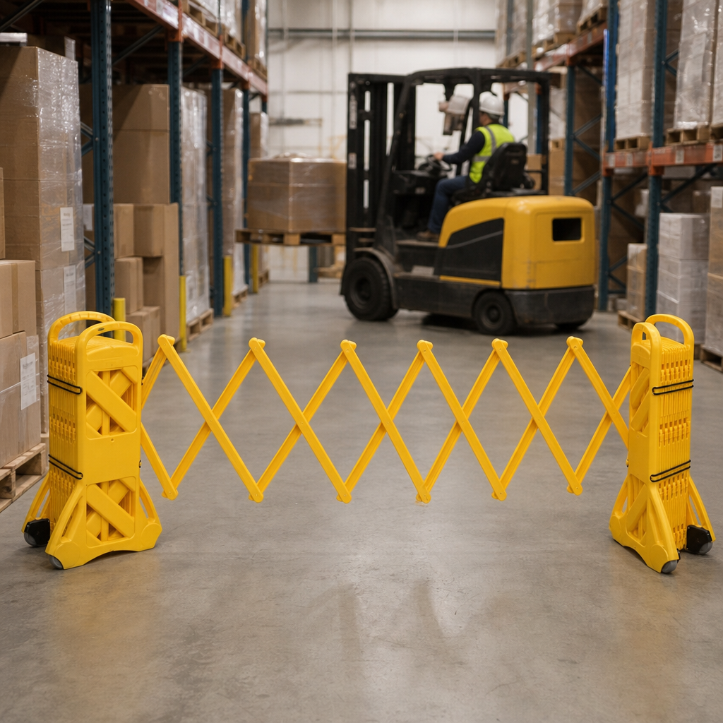 Portable Mobile Safety Barrier with 4 Metre Folding Panels