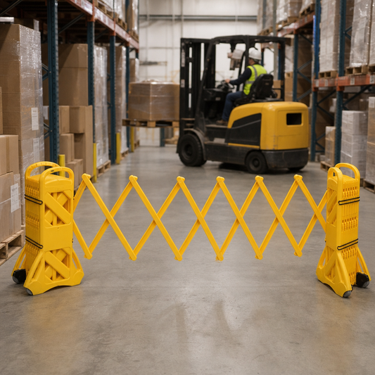 Portable Mobile Safety Barrier with 4 Metre Folding Panels