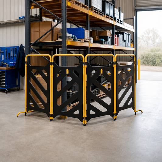Portable Mobile Safety Barrier with 4 Metre Folding Panels