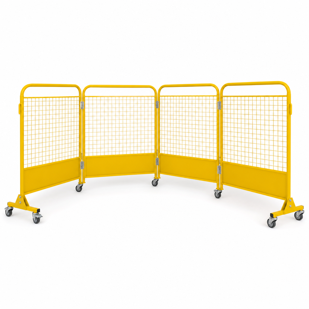 Portable Mobile Safety Barrier with 4 Metre Folding Panels