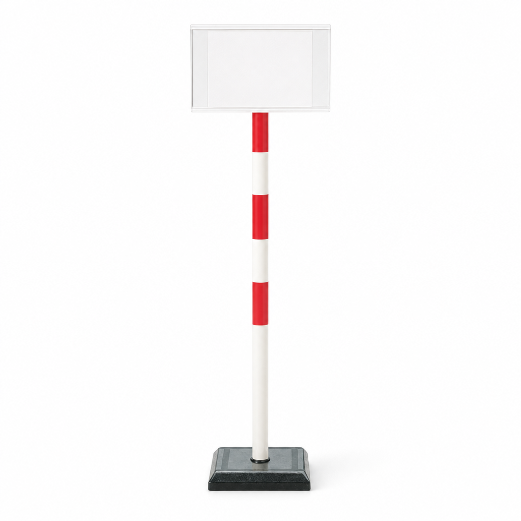 Post with A4 PVC Information Panel for Parking Areas