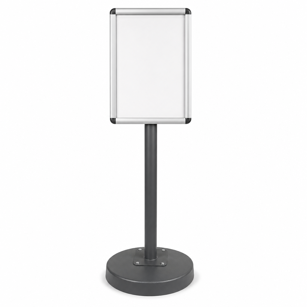 Post with A4 PVC Information Panel for Parking Areas
