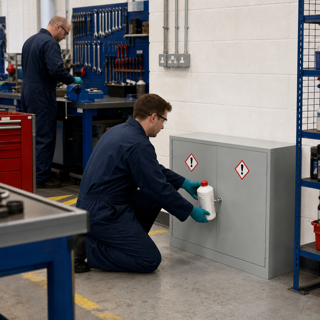 Premium COSHH Hazardous Chemical Storage Cabinet 710 x 915mm