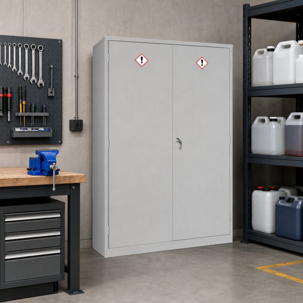 Premium COSHH Hazardous Chemical Storage Cabinet with 3 Shelves