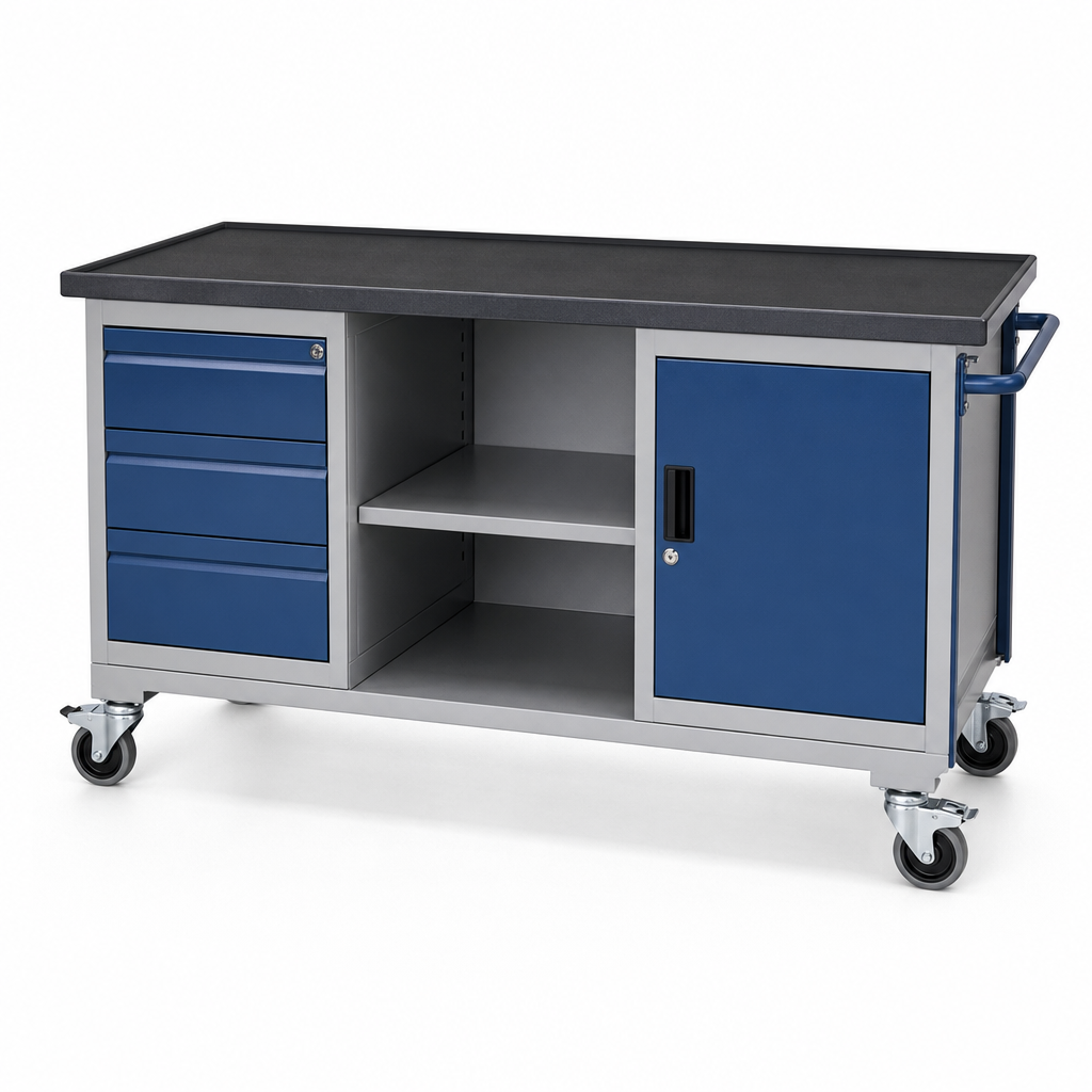 Premium Mobile Workbench with Lino Worktop and Storage