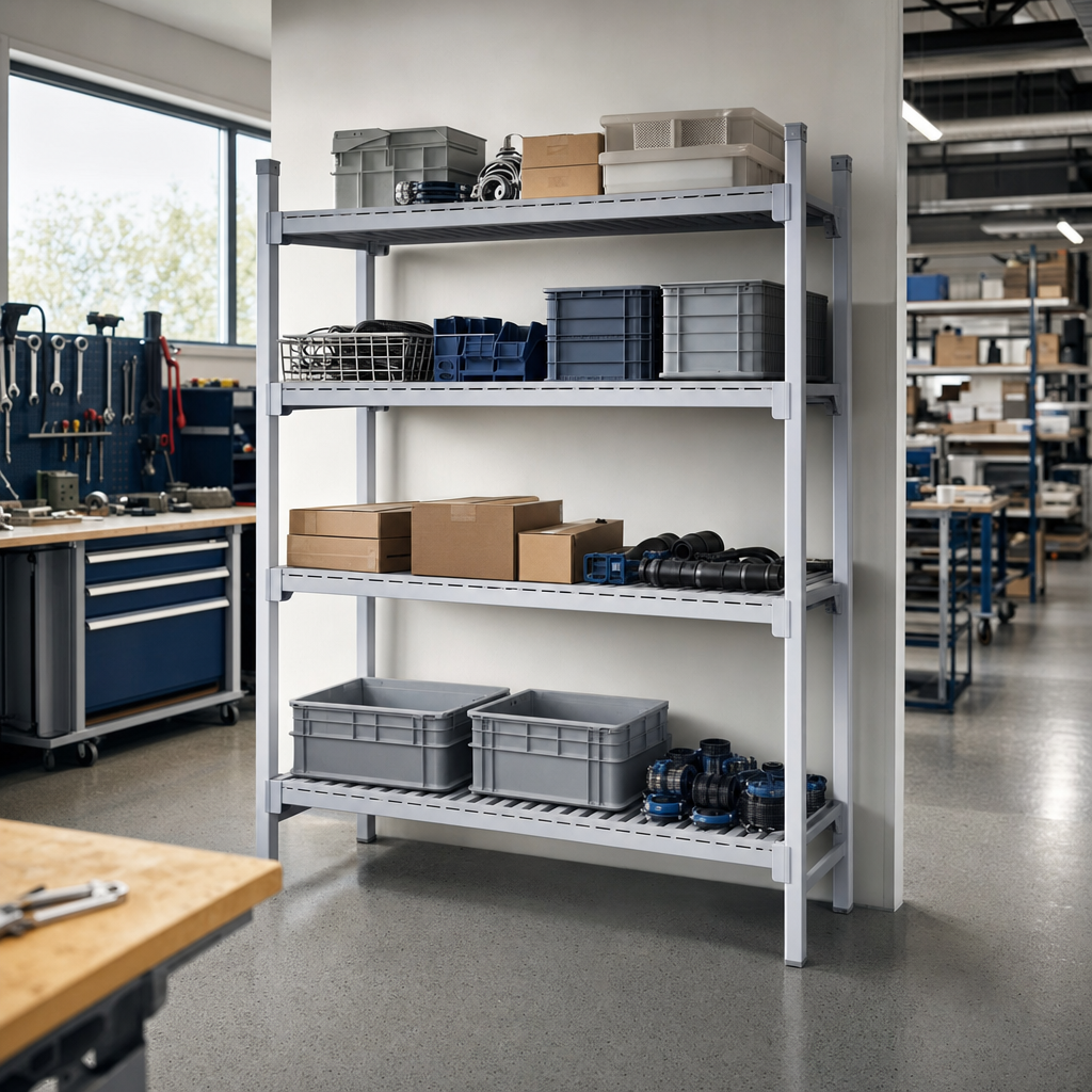 Premium Ventilated Food-Grade Shelving Bays with 4 Shelves 1800h