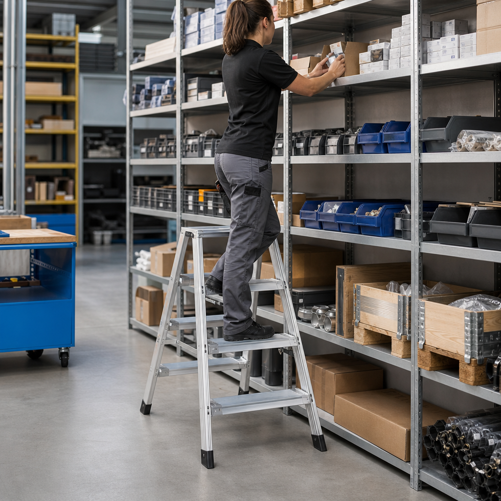 Professional Aluminium Stepladder with Wide Steps