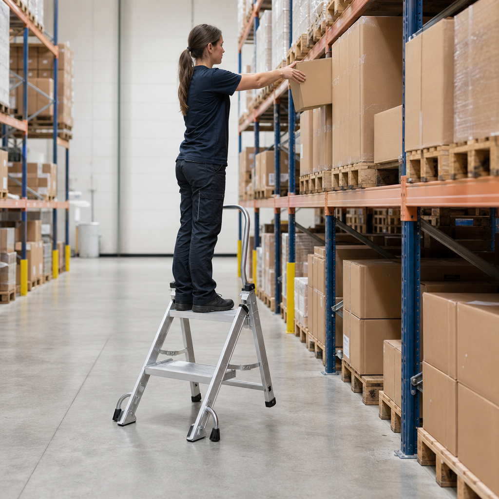Professional Aluminium Stepladder with Wide Steps
