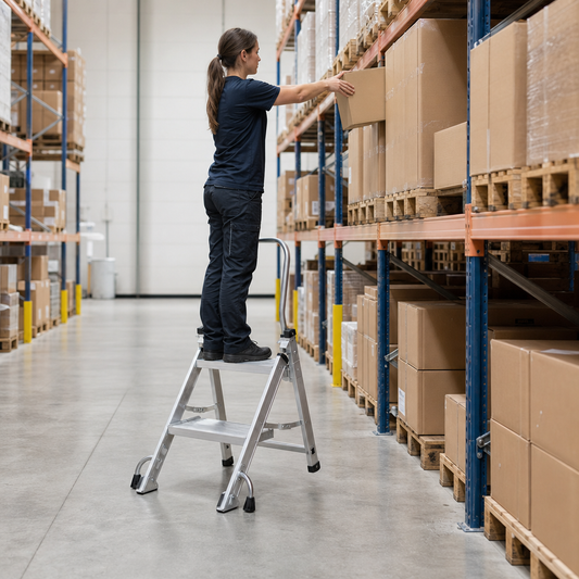 Professional Aluminium Stepladder with Wide Steps