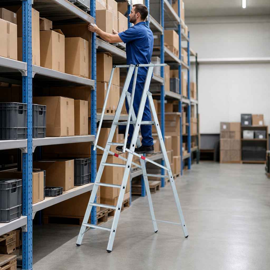Professional Platform Step Ladder with Safety Rail