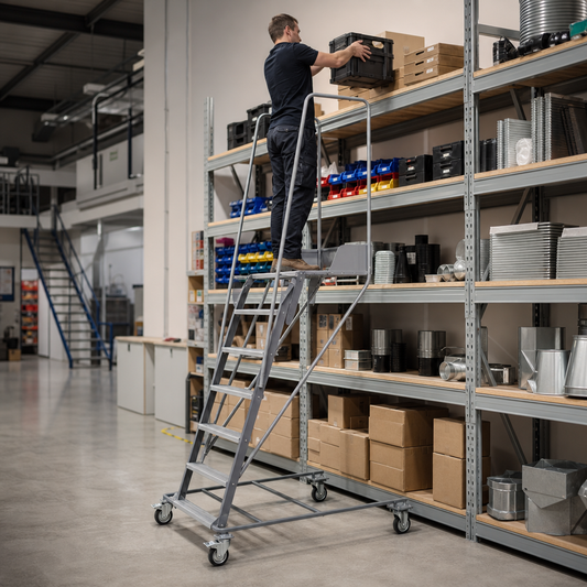 Professional Platform Step Ladder with Safety Rail
