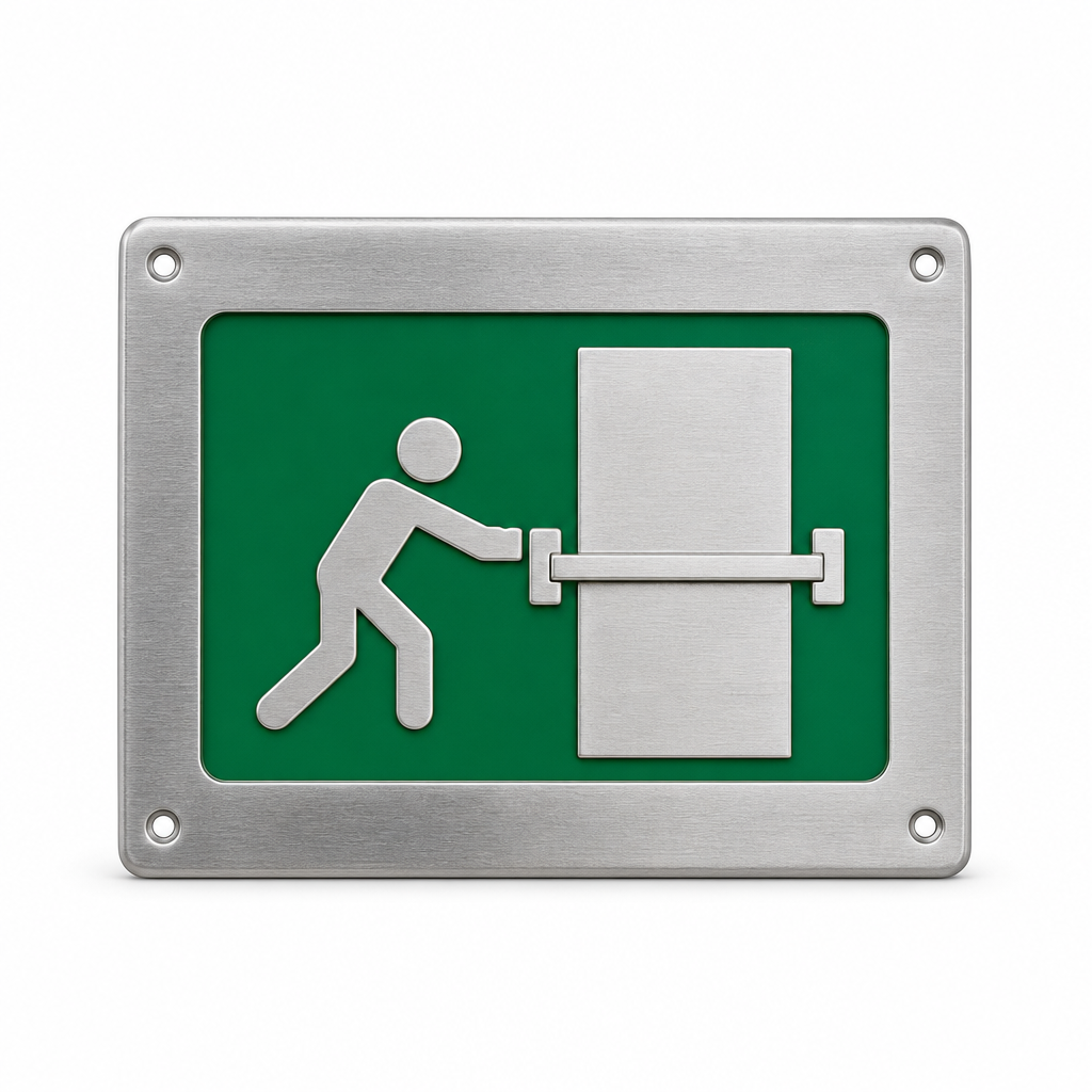 Push Bar to Open Safety Sign