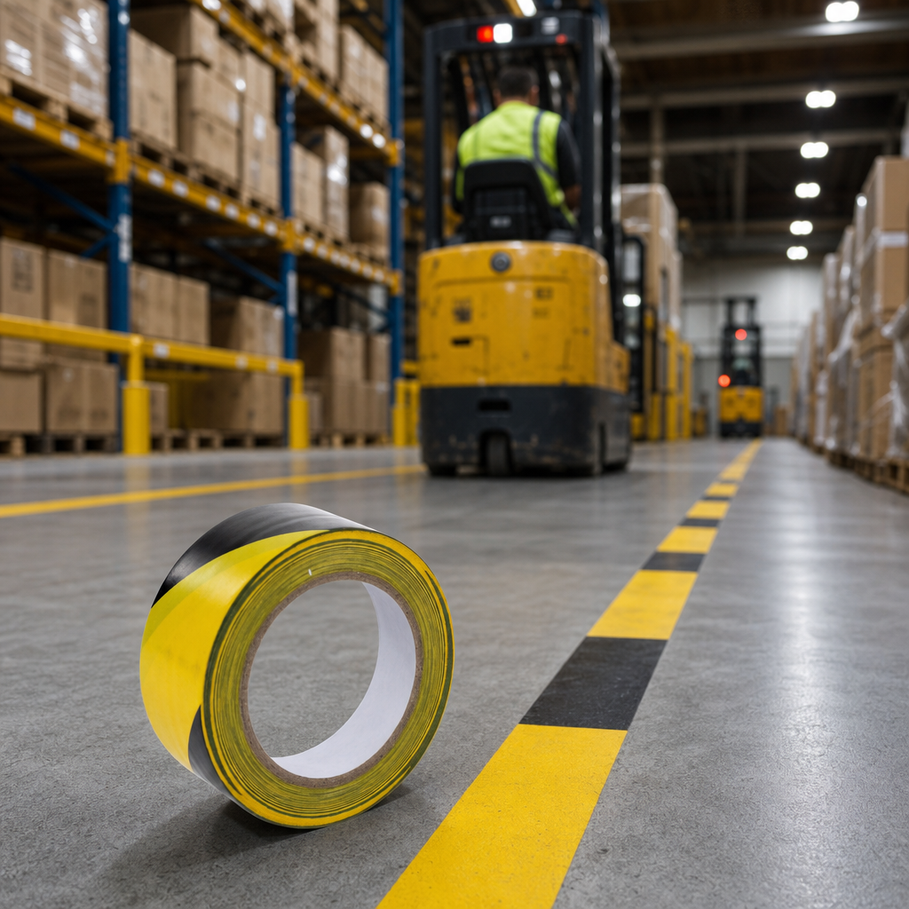 PVC Adhesive Floor Marking Tape Roll 33m x 50mm