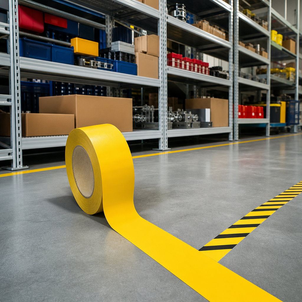 PVC Adhesive Floor Marking Tape Roll 33m x 50mm