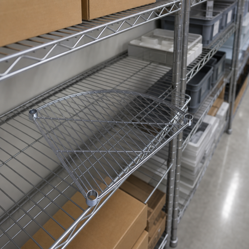 Quarter Round Extra Shelf for Chrome Wire Shelving