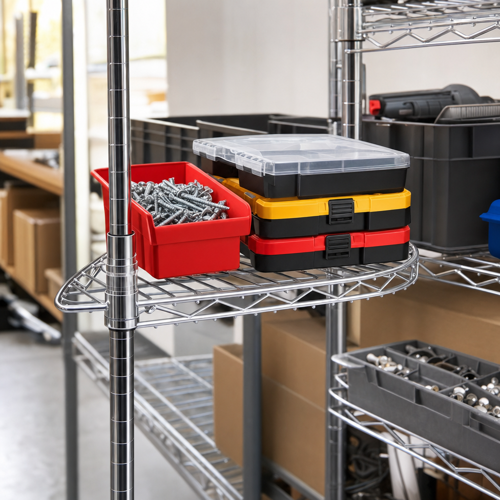 Quarter Round Extra Shelf for Chrome Wire Shelving