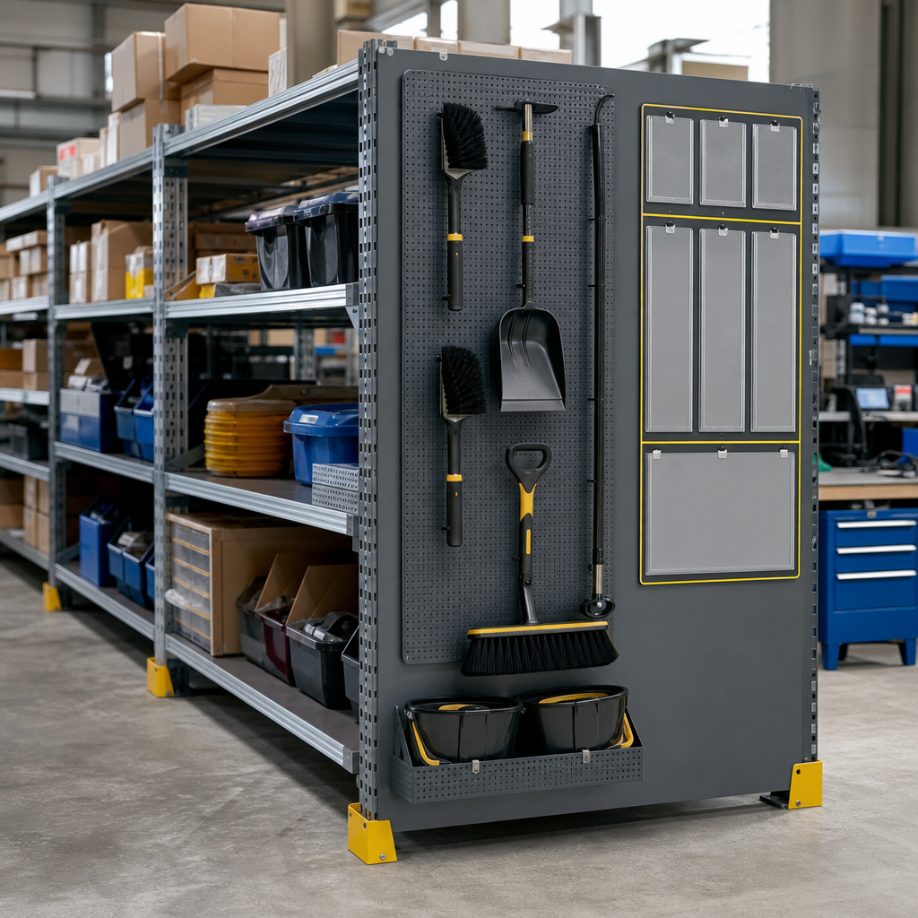 Rack End Cleaning and Notice Shadow Board for Single Aisle
