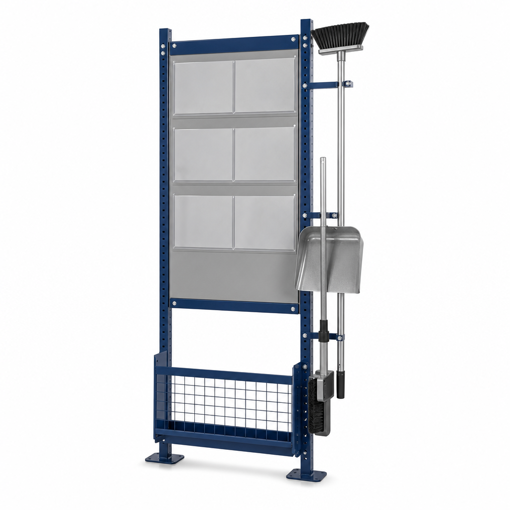 Rack End Cleaning and Notice Shadow Board for Single Aisle