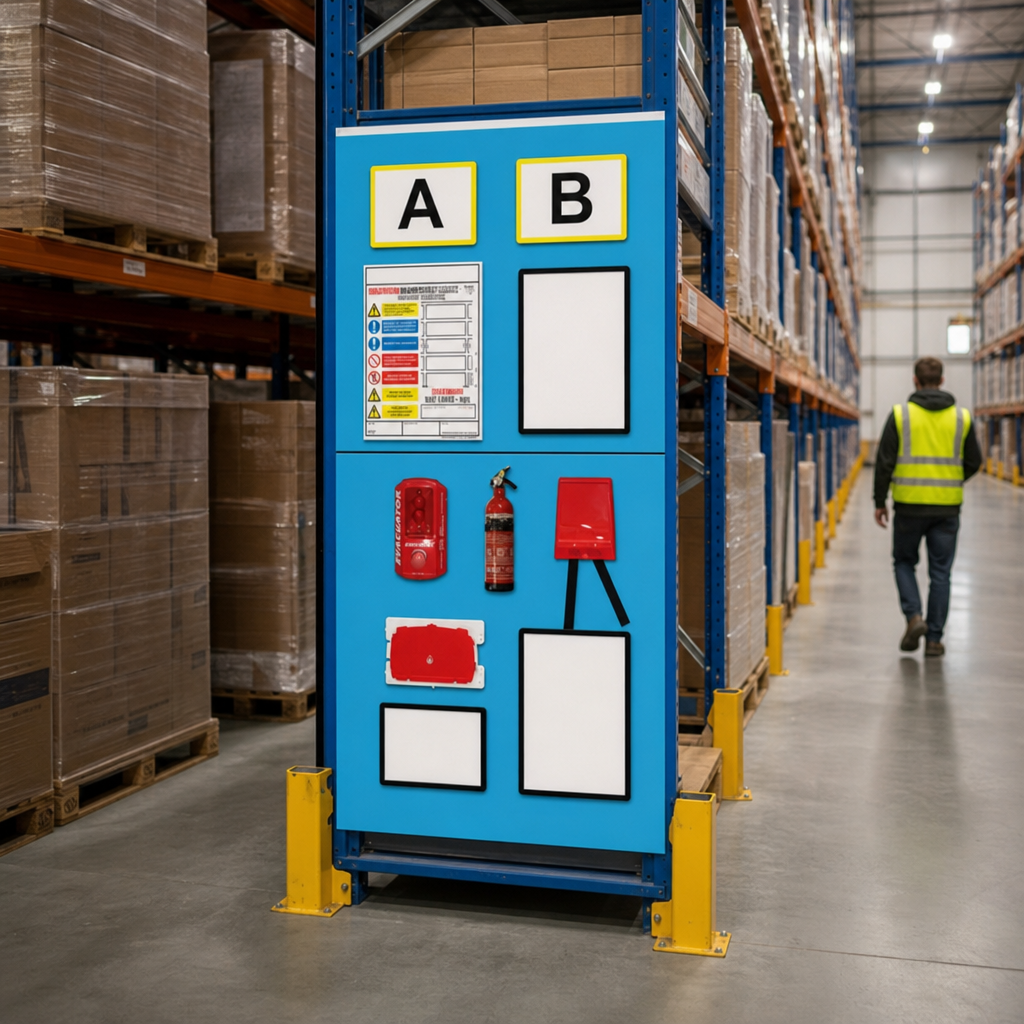 Rack End Fire Safety Shadow Board Station – Double Aisle