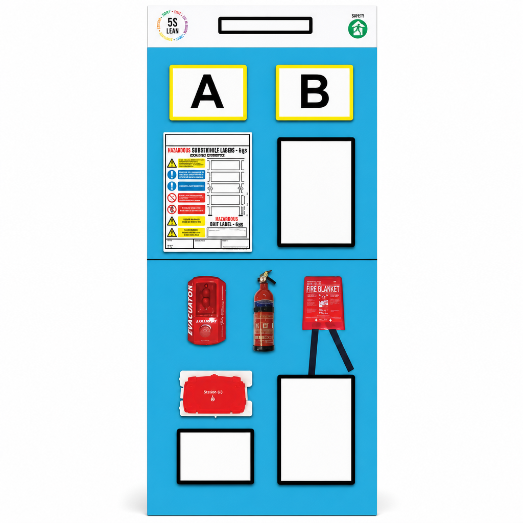 Rack End Fire Safety Shadow Board Station – Double Aisle