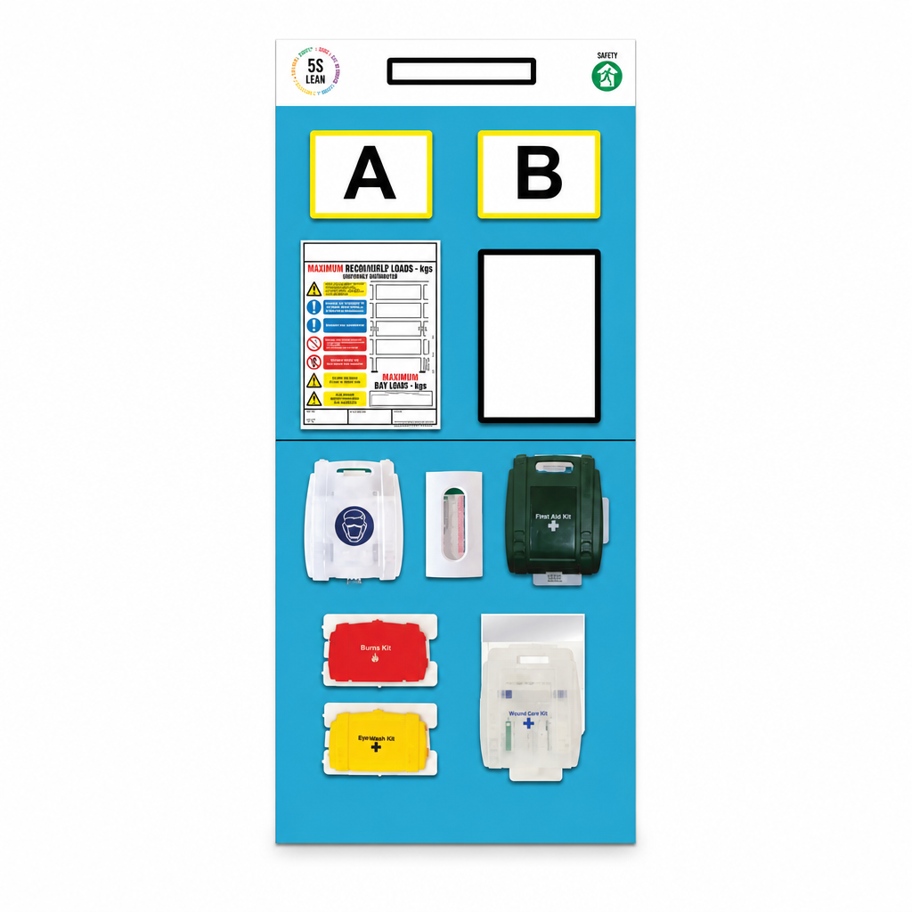 Rack End First Aid Shadow Notice Board Station – Double Aisle